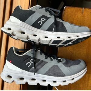 On Running Cloudrunner Black Gray Running Shoes Sneakers Womens 7.5